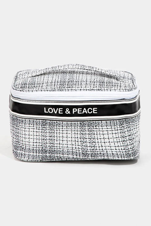 Women's Fame Love & Peace Striped Handle Bag