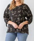 Women's Plus Size Floral Round Neck Blouse