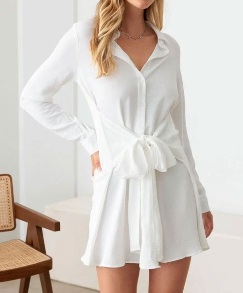 Women's Gilli Tie Waist Long Sleeve Mini Dress