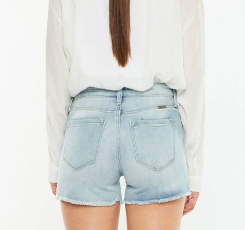 Women Kancan High Rise Side Slit Denim Shorts