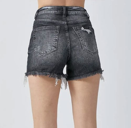 Women's RISEN Full Size High Rise Distressed Denim Shorts
