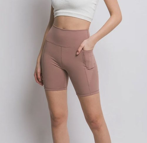 Women's Love Tree High Waist Seam Detail Active Shorts