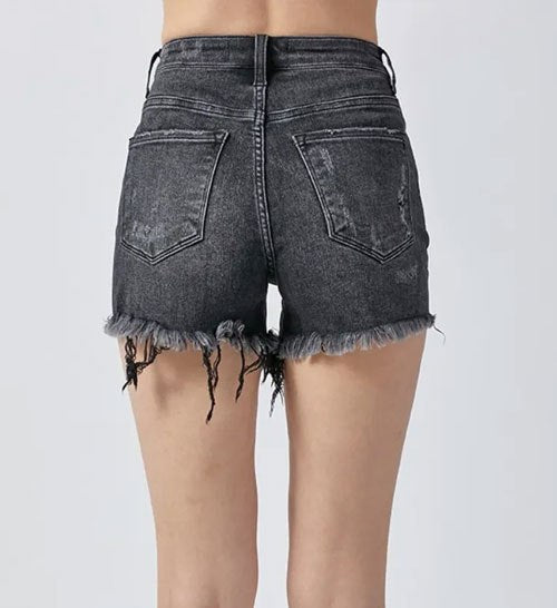 Women's RISEN Raw Hem Denim Shorts with Pockets