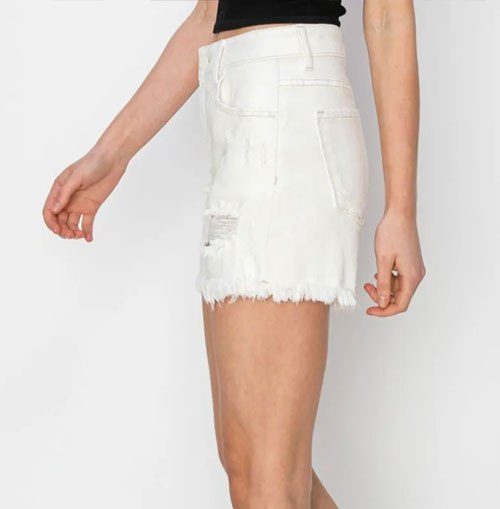 Women's RISEN High Waist Ripped Denim Shorts