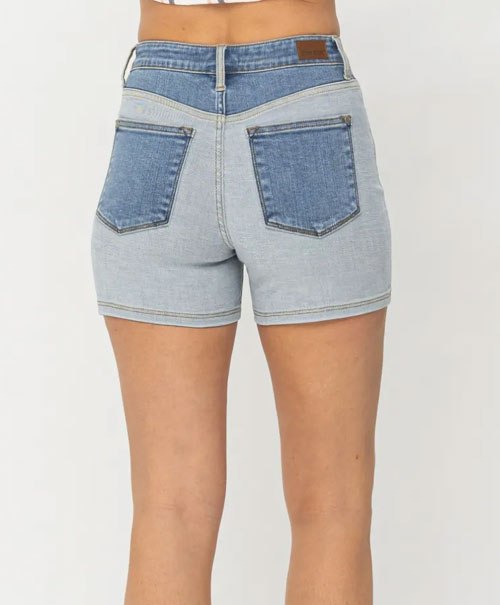 Women's Judy Blue Full Size Color Block Denim Shorts