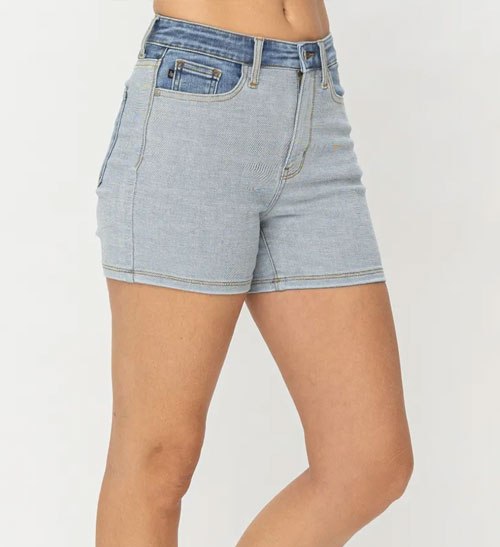 Women's Judy Blue Full Size Color Block Denim Shorts
