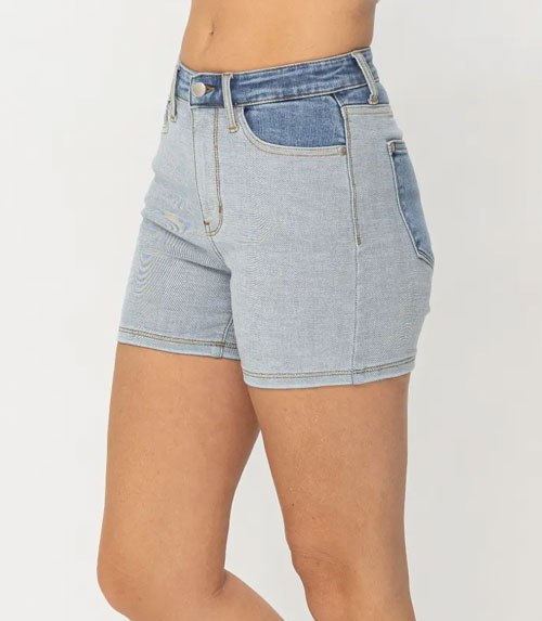 Women's Judy Blue Full Size Color Block Denim Shorts