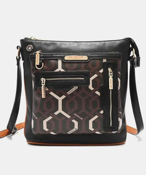 Women's Nicole Lee USA Geometric Pattern Crossbody Bag