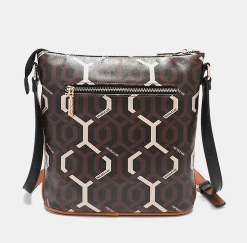 Women's Nicole Lee USA Geometric Pattern Crossbody Bag