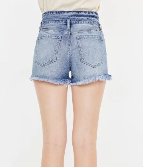 Women's Kancan High Rise Frayed Hem Denim Shorts