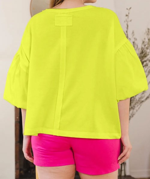Women's ODDI Full Size Flower Embroidery Detail T-Shirt