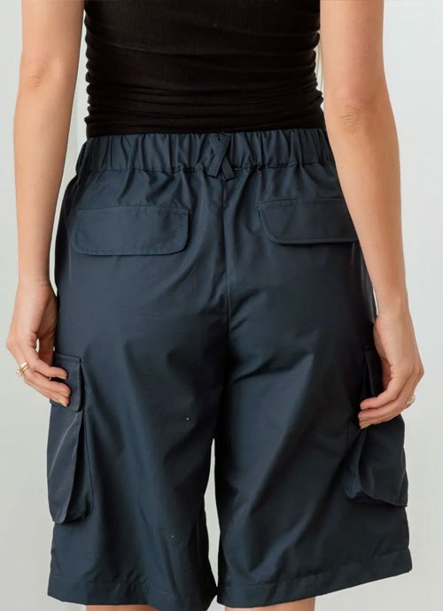 Women's Le Lis Navy Cargo Bermuda Shorts