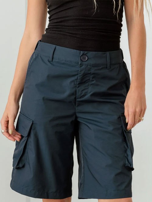 Women's Le Lis Navy Cargo Bermuda Shorts