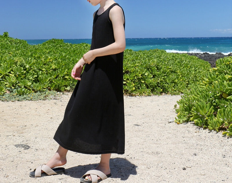 Kids Girls Long Skirt Sleeveless Summer Dress