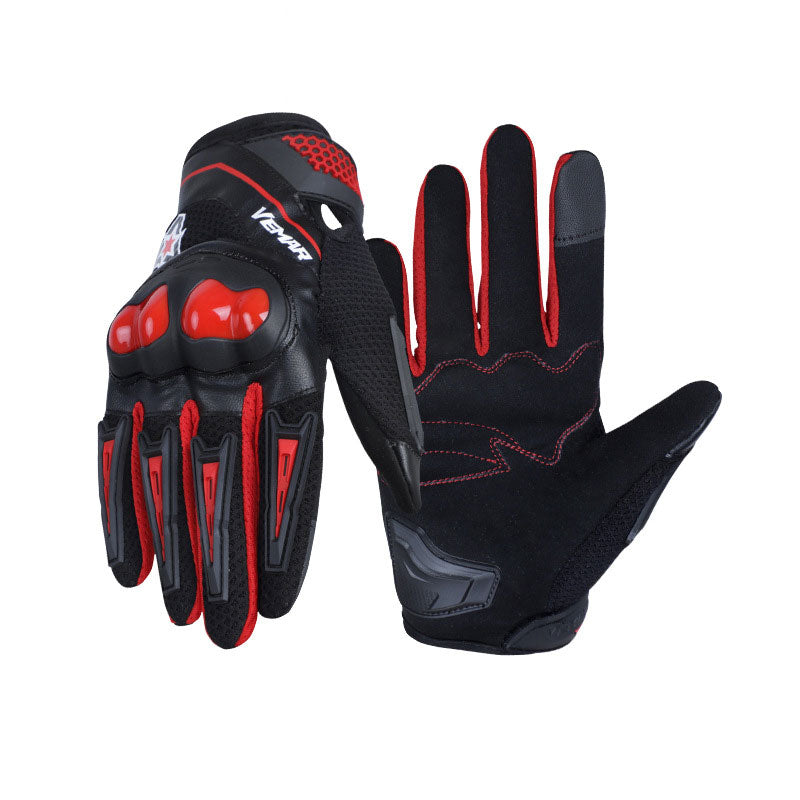 Men's Summer Motorcycle Gloves – Full Finger, Anti-Fall, Shock-Absorbing, Breathable Riding Gear