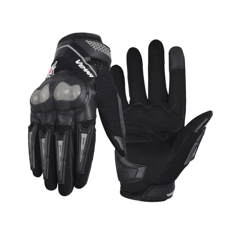 Men's Summer Motorcycle Gloves – Full Finger, Anti-Fall, Shock-Absorbing, Breathable Riding Gear