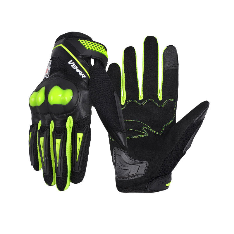 Men's Summer Motorcycle Gloves – Full Finger, Anti-Fall, Shock-Absorbing, Breathable Riding Gear