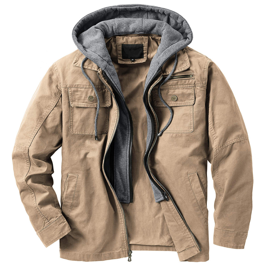 Men Beautiful Zipper Closure Solid Color Hoodie