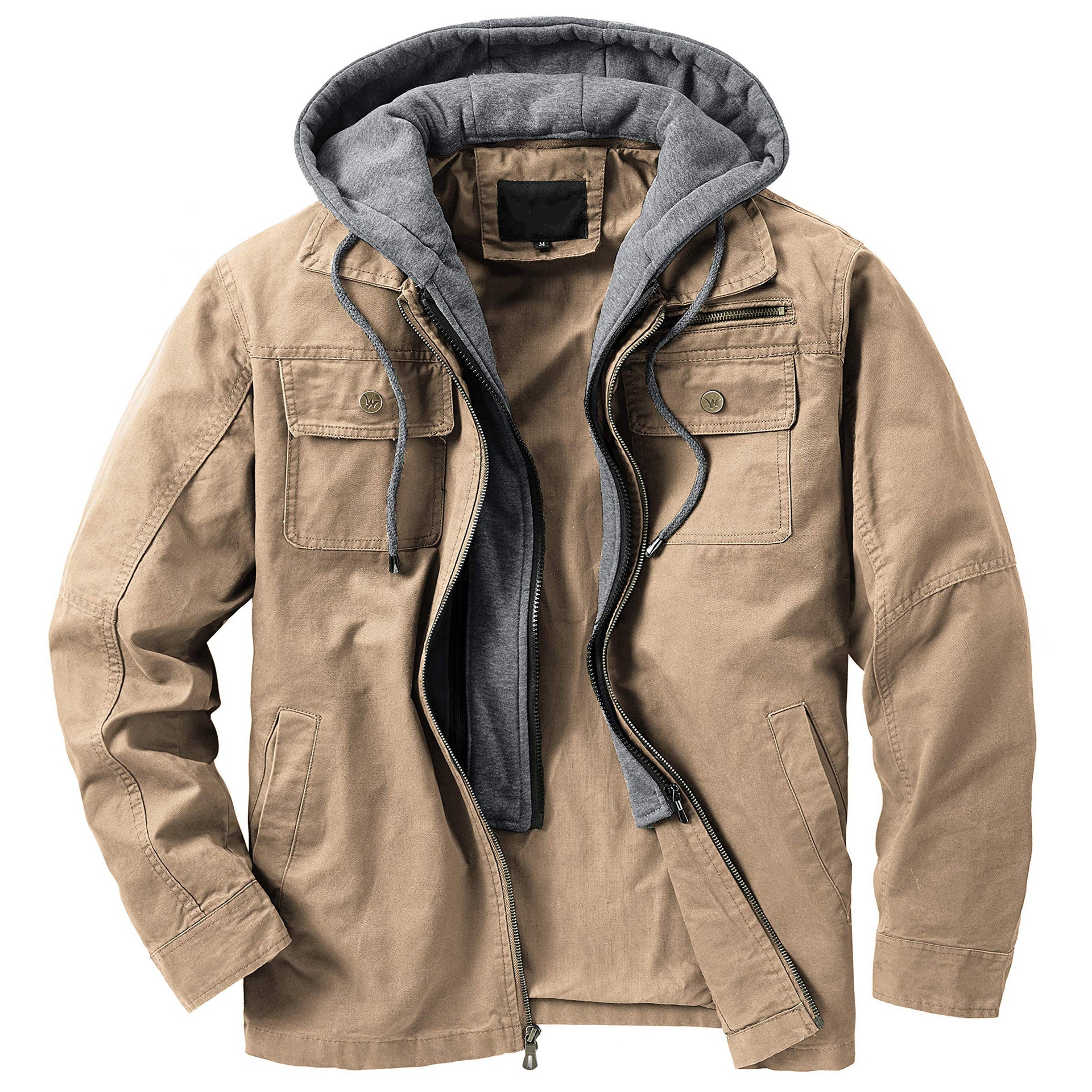 Men Beautiful Zipper Closure Solid Color Hoodie