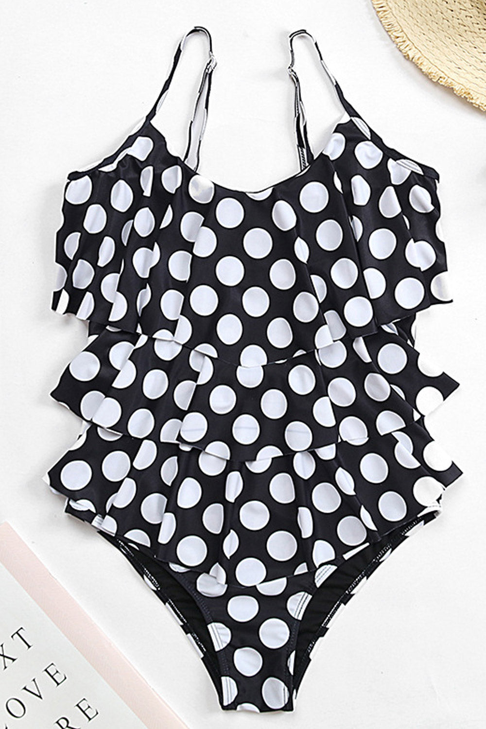 Women Solid Pattern Strap Neck Slim Fit One Piece Swimwear