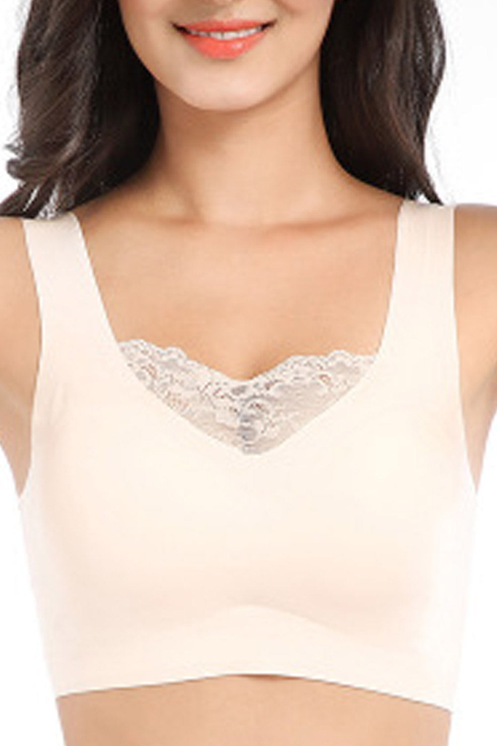 Women Simple Solid Colored Full Cup Smooth Shoulder Strap Bra