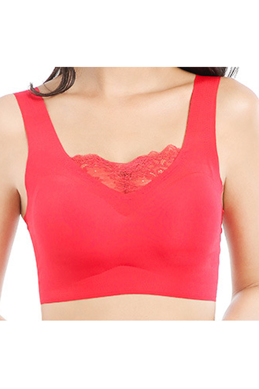 Women Simple Solid Colored Full Cup Smooth Shoulder Strap Bra