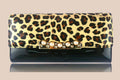 Women's New Design Leopard Printed  Leather Black Wallet
