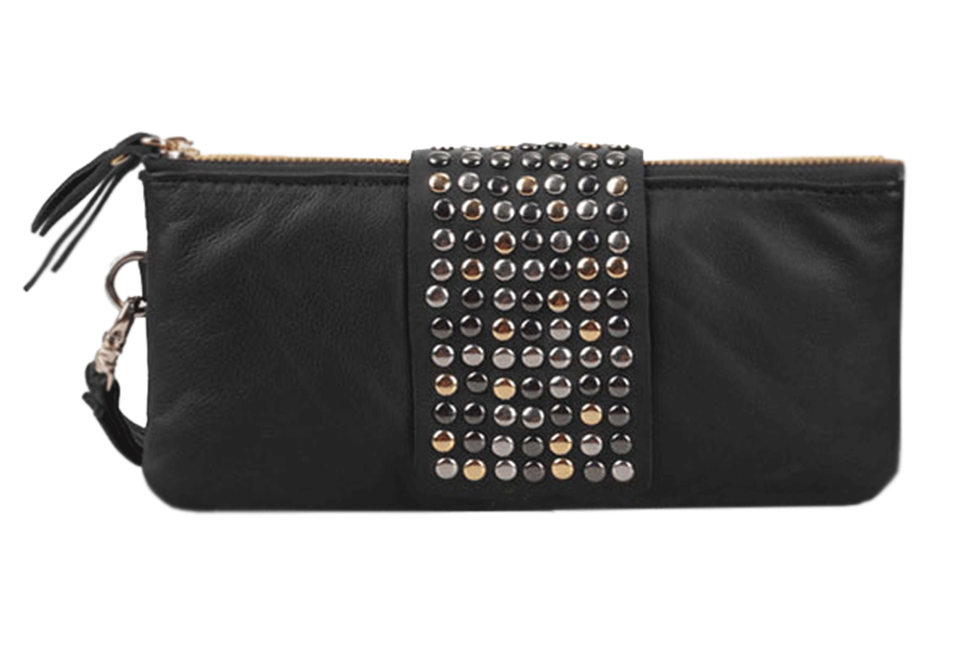 Women's New Fashion Evening Bag Rrivets Holding Black