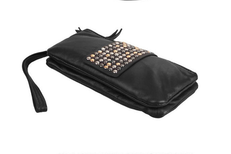 Women's New Fashion Evening Bag Rrivets Holding Black