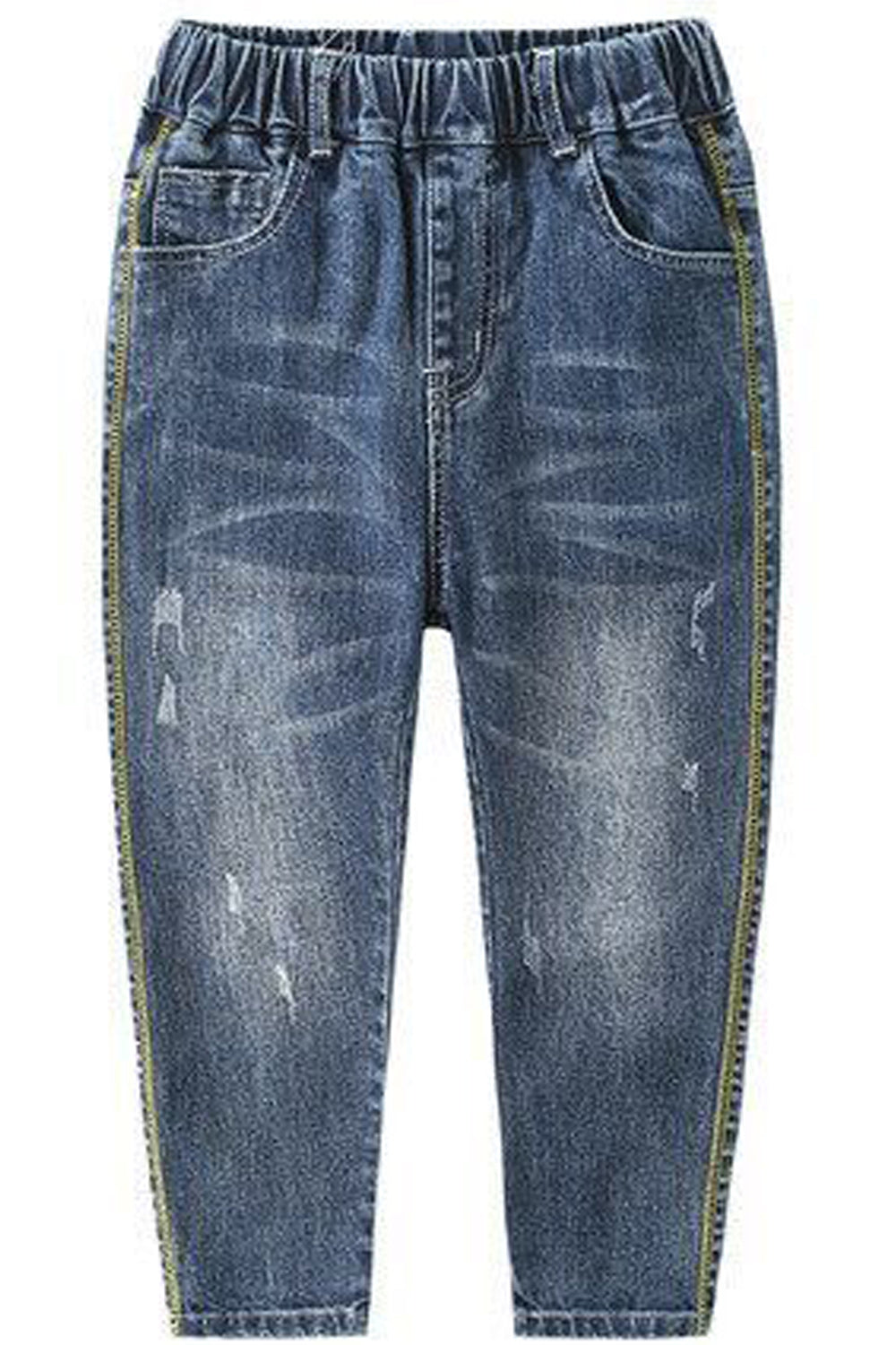 Kids Boys Cute Pocket Styling Relax Summer Outing Elastic Waist Denim Jeans