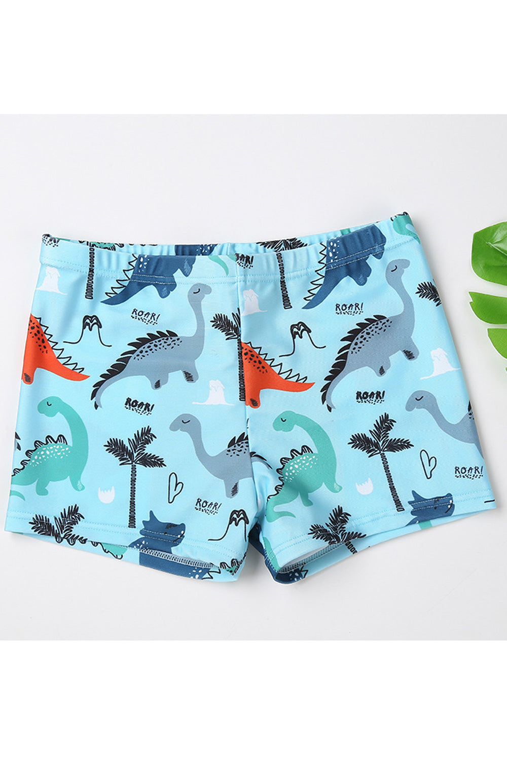Kids Boys Beautiful Dinosaur Printed Elastic Waist Lightweight Easy Swimwear Shorts