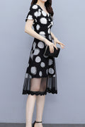 Women Short Sleeve Splendid Printed Pattern Thin Hem Summer Dress