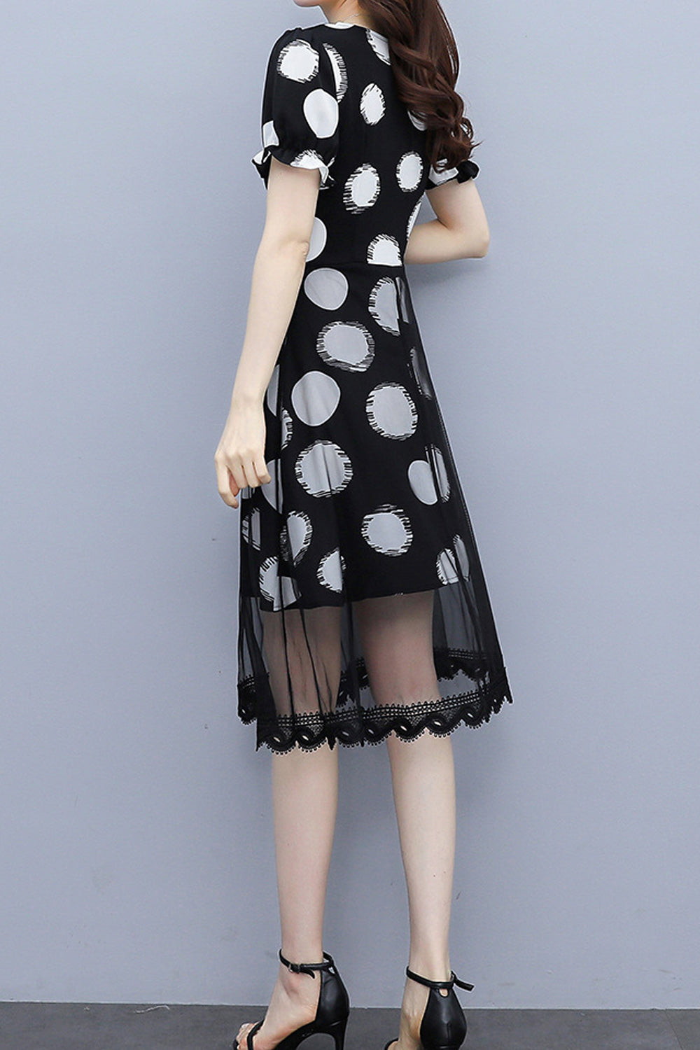 Women Short Sleeve Splendid Printed Pattern Thin Hem Summer Dress
