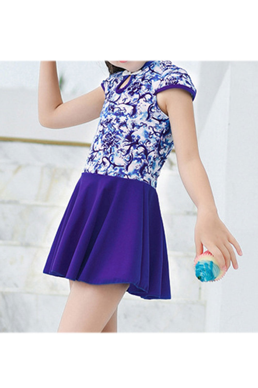 Baby Girls keyhole Floral Printed Seaside Holiday One Piece Swimwear