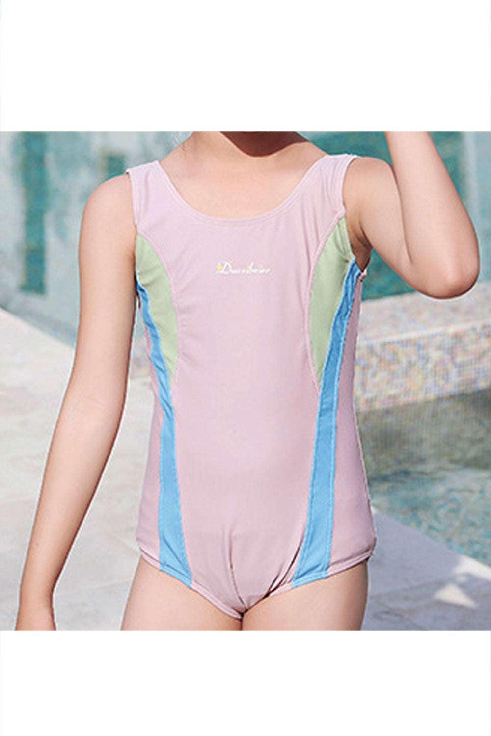Baby Girls Breathable Round Neck Slim One Piece Swimwear