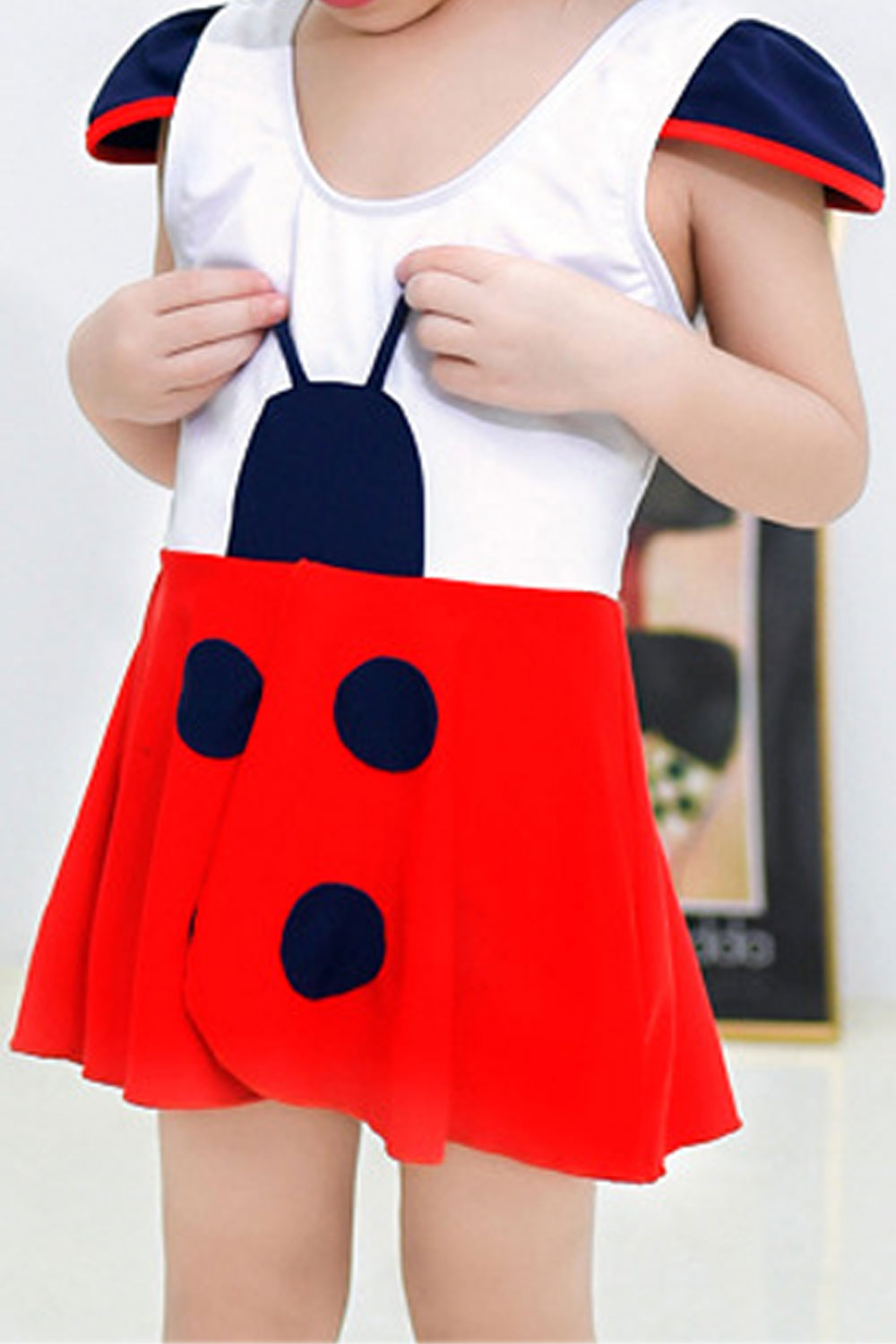 Toddler Girls Tremendous Round Neck Beach Summer Swimsuit