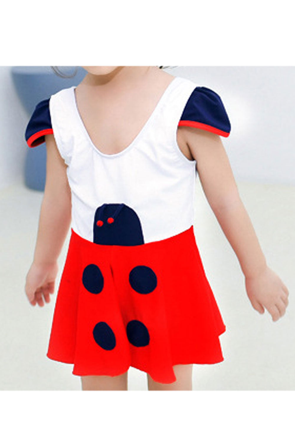 Toddler Girls Tremendous Round Neck Beach Summer Swimsuit