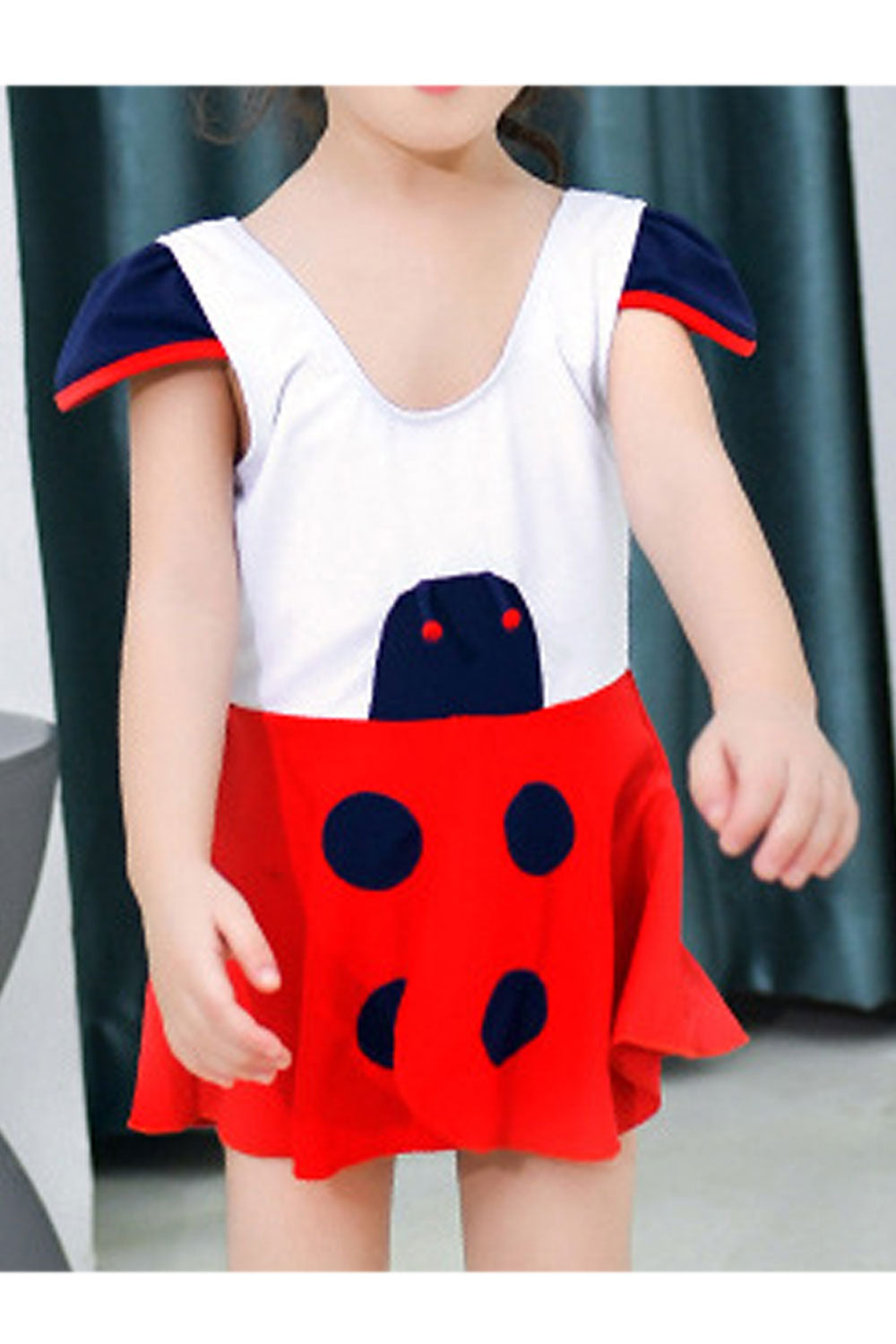 Toddler Girls Tremendous Round Neck Beach Summer Swimsuit