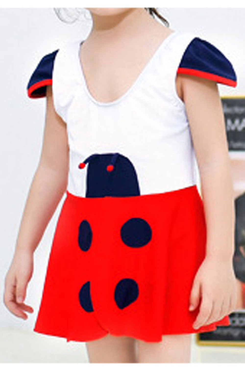 Toddler Girls Tremendous Round Neck Beach Summer Swimsuit