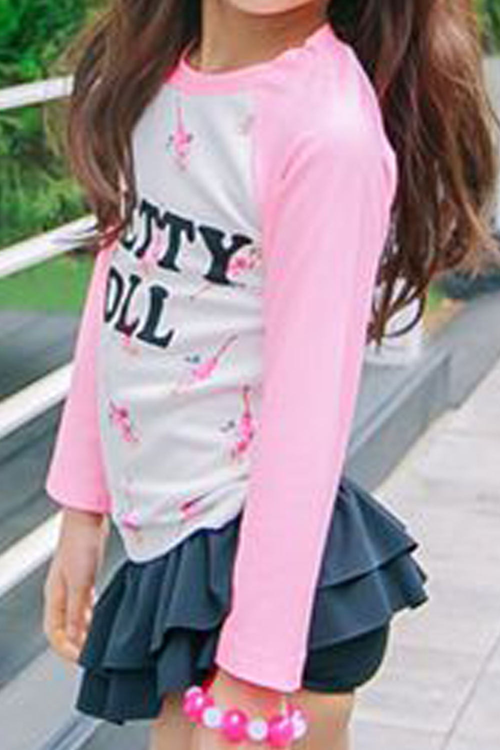 Toddler Girls Letter Printed Magnificent Long Sleeve Swimsuit