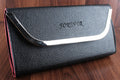 Women's Black Hand Clutch Wallet With Metal Frame