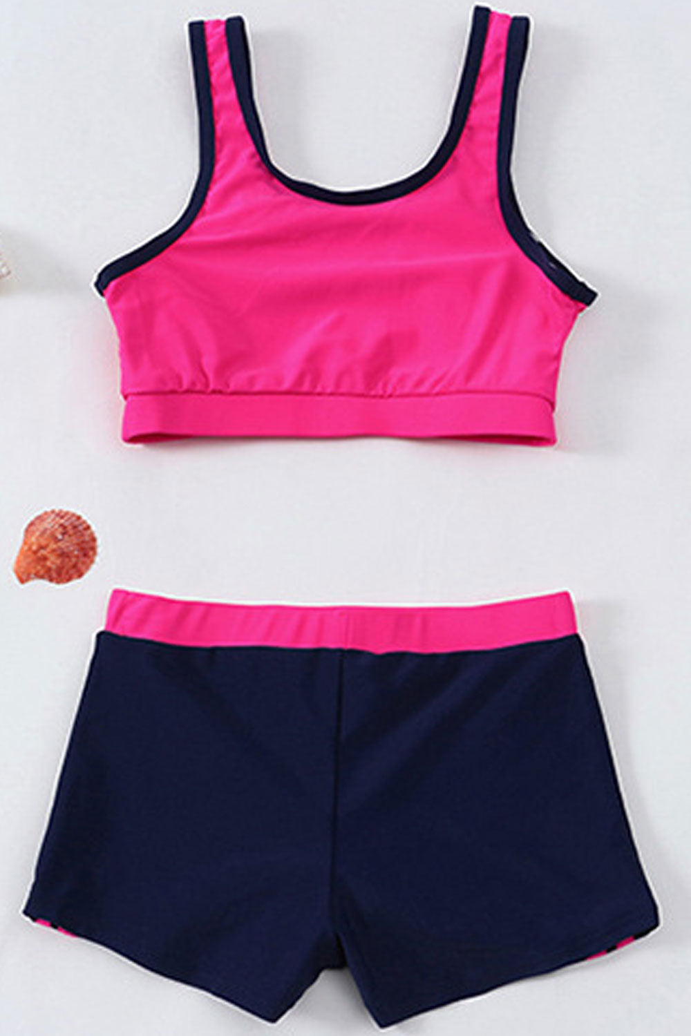 Baby Girls Flexible Contrast Color Beach Out Two Piece Swimwear