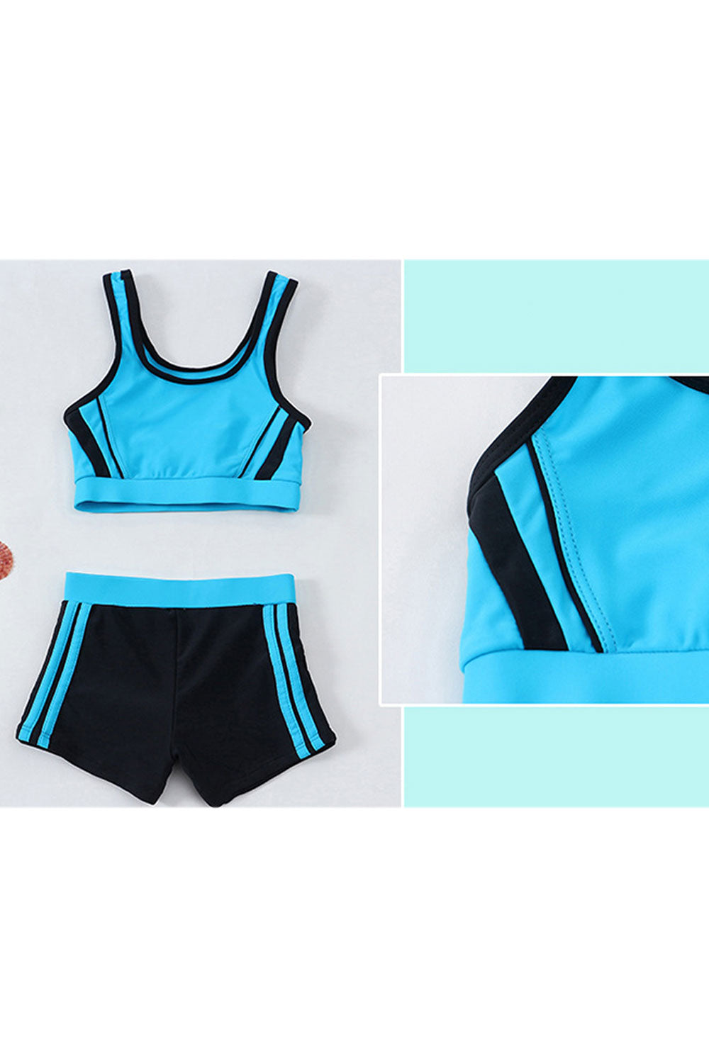 Baby Girls Flexible Contrast Color Beach Out Two Piece Swimwear