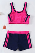 Baby Girls Flexible Contrast Color Beach Out Two Piece Swimwear