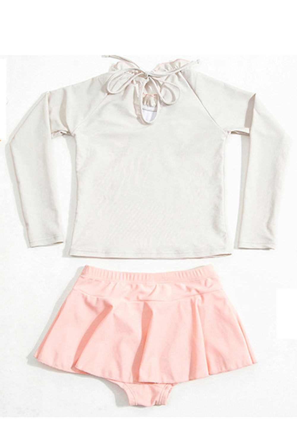 Baby Girls Long Sleeve Letter Printed Beach Out Two Piece Swimwear