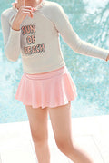 Baby Girls Long Sleeve Letter Printed Beach Out Two Piece Swimwear