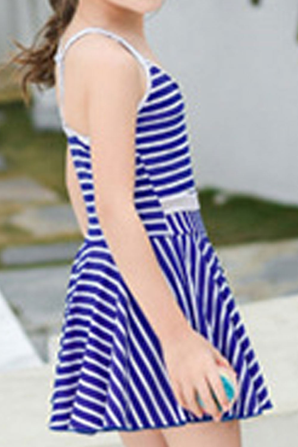 Toddler Girls Trendy Striped Pattern One Piece Soft Breathable Swimsuit