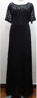 Women Back Zip Fastening Lace Long Plus Size Dress