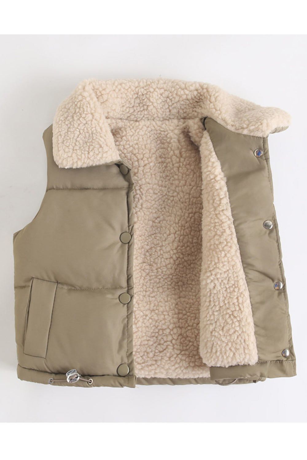 Kids Boys Sleeveless Thin Winter Snap Button Solid Pattern Collar Neck Cute Vest Jacket