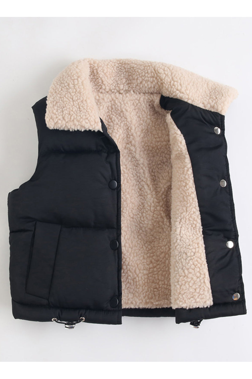 Kids Boys Sleeveless Thin Winter Snap Button Solid Pattern Collar Neck Cute Vest Jacket